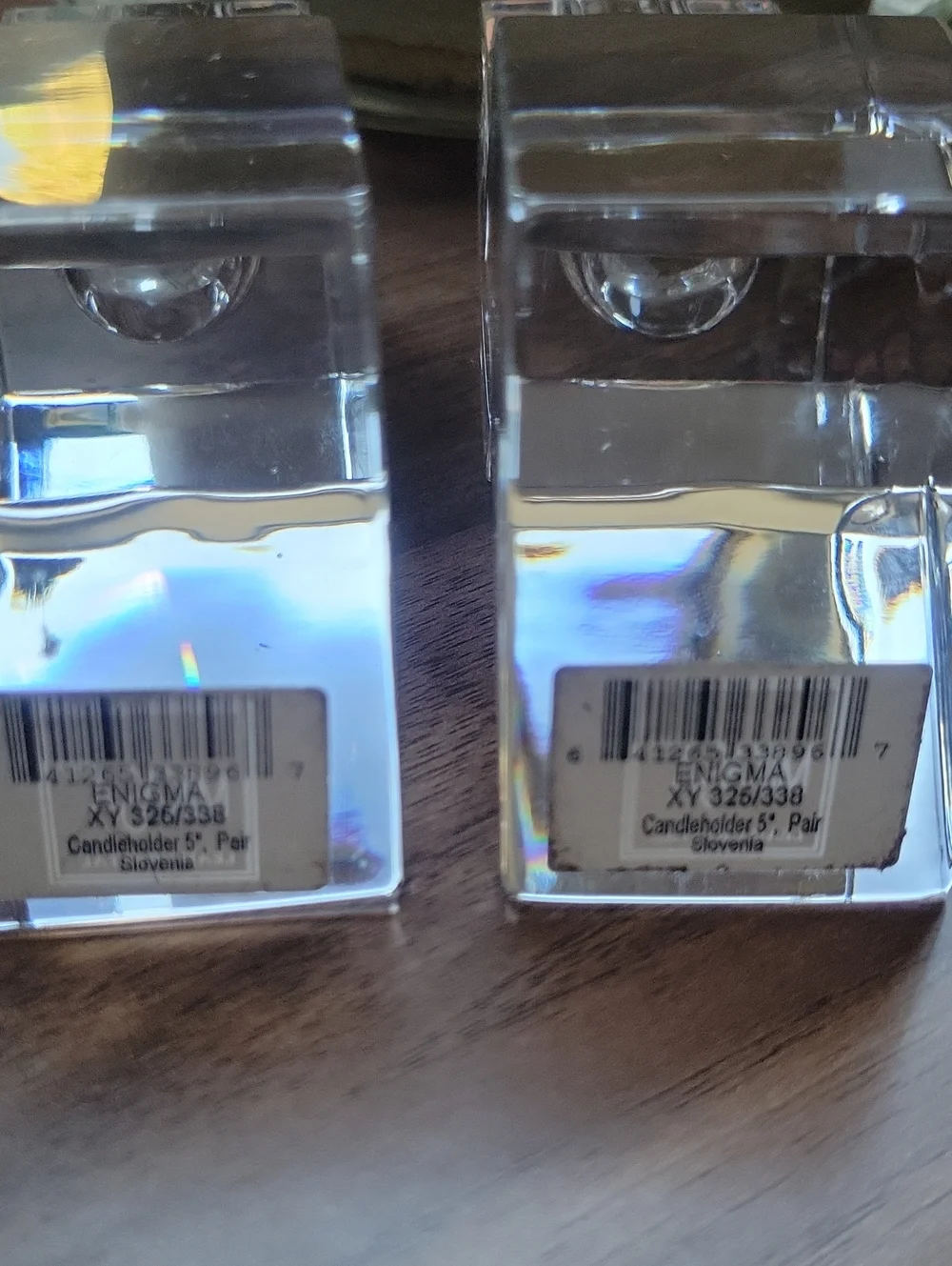 Mikasa Clear Crystal Zig Zag Candlestick Pair - Clear